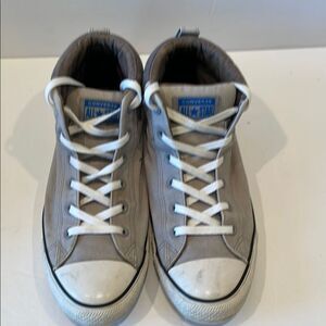 Converse Gray and White High-Top Sneakers Classic Design